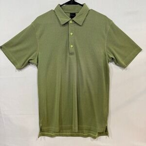 Dunning Golf Men's M Green Patterned Performance‎ Polo Shirt